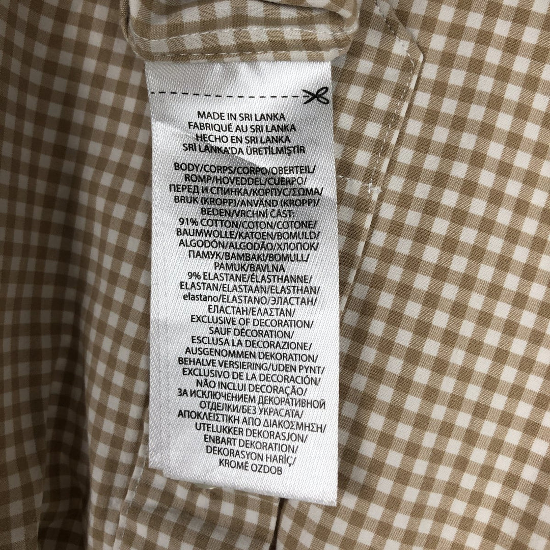 Ralph Lauren POLO RALPH LAUREN CLASSIC FIT Gingham Check Long Sleeve Button-Down Check Shirt, Men's Size L (approx.) cotton Beige type Vintage Second Hand