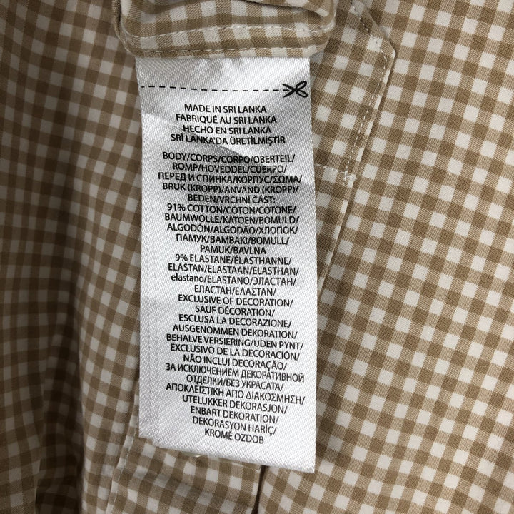 Ralph Lauren POLO RALPH LAUREN CLASSIC FIT Gingham Check Long Sleeve Button-Down Check Shirt, Men's Size L (approx.) cotton Beige type Vintage Second Hand