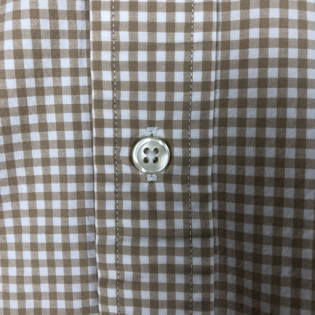 Ralph Lauren POLO RALPH LAUREN CLASSIC FIT Gingham Check Long Sleeve Button-Down Check Shirt, Men's Size L (approx.) cotton Beige type Vintage Second Hand