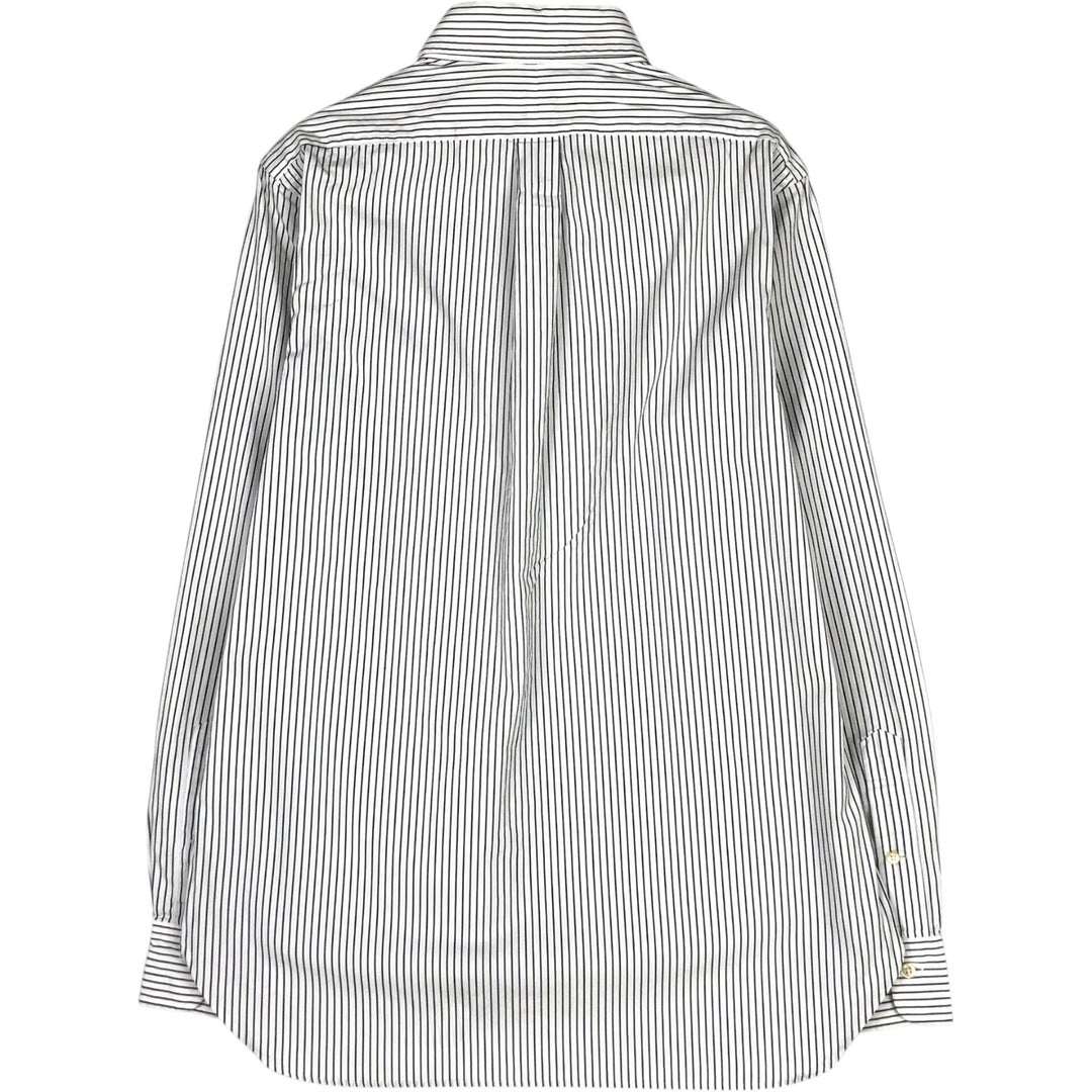 Ralph Lauren long sleeve button down striped shirt, men's size M cotton white type Vintage Second Hand