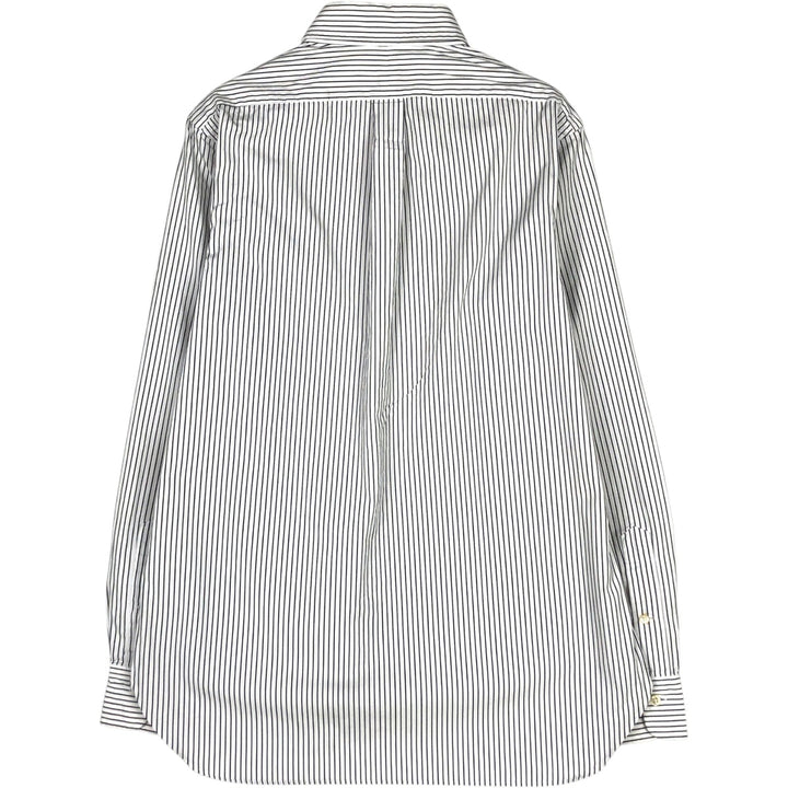Ralph Lauren long sleeve button down striped shirt, men's size M cotton white type Vintage Second Hand