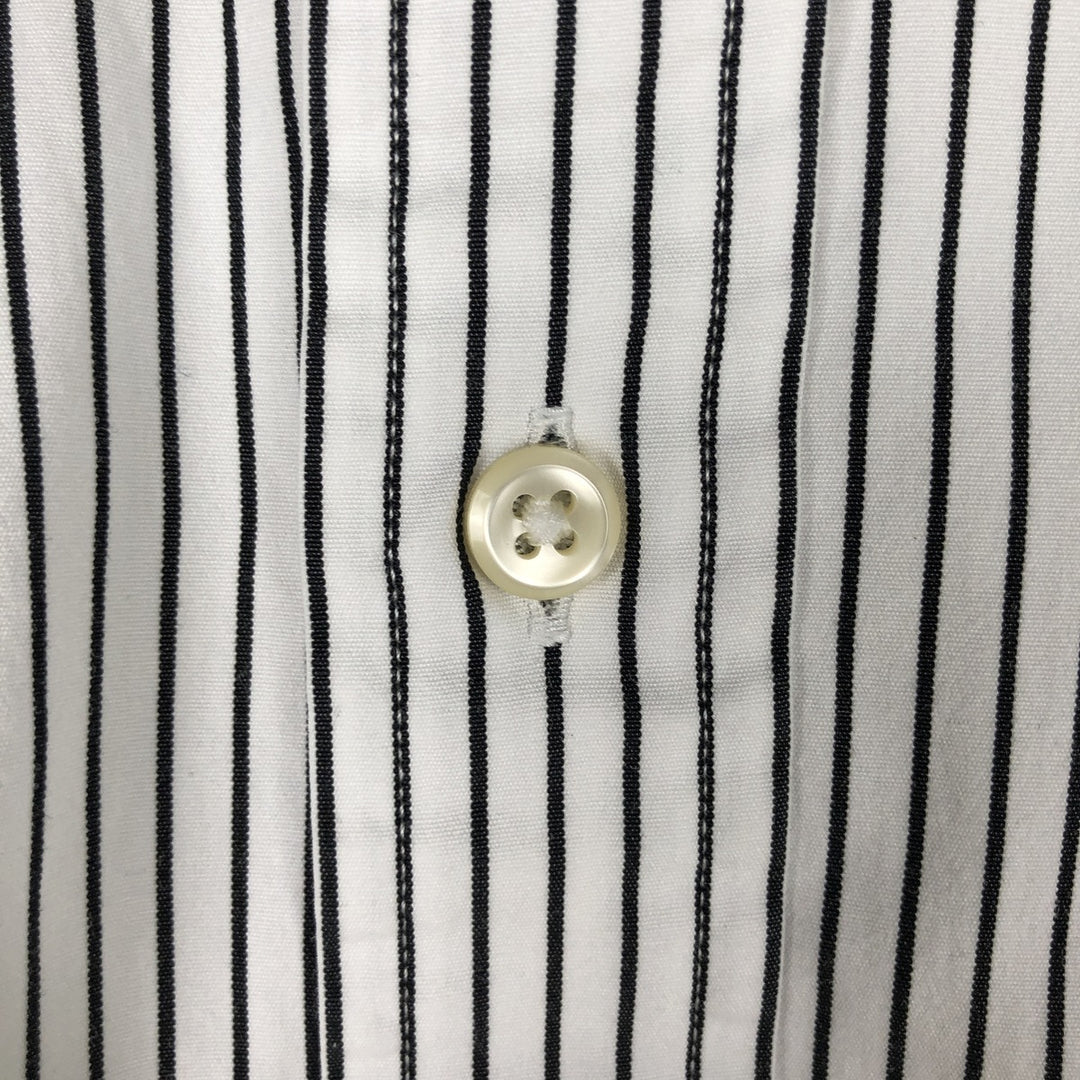 Ralph Lauren long sleeve button down striped shirt, men's size M cotton white type Vintage Second Hand