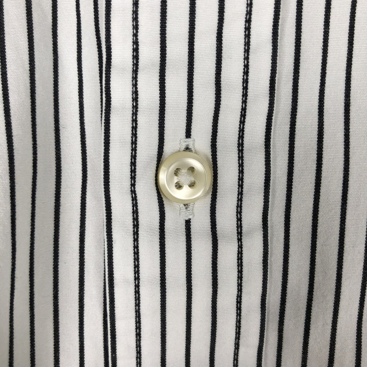 Ralph Lauren long sleeve button down striped shirt, men's size M cotton white type Vintage Second Hand