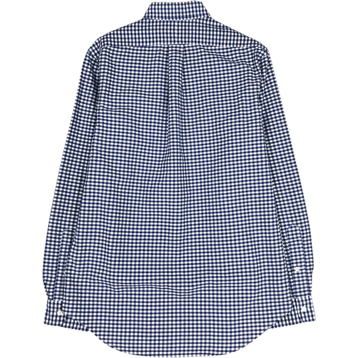 Ralph Lauren gingham check long sleeve button-down check shirt, men's size S cotton blue type Vintage Second Hand