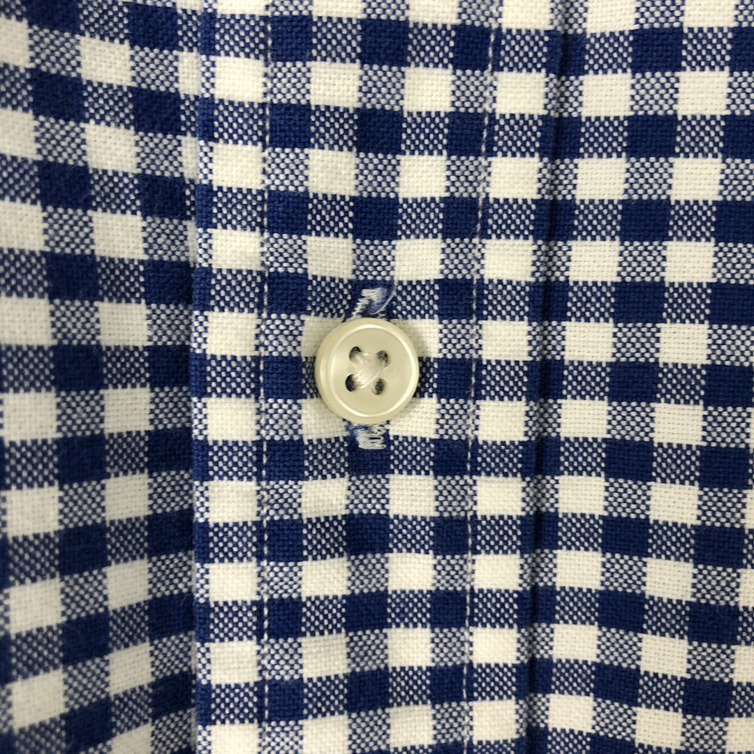 Ralph Lauren gingham check long sleeve button-down check shirt, men's size S cotton blue type Vintage Second Hand