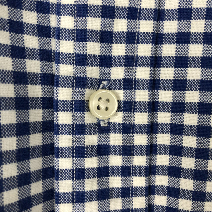 Ralph Lauren gingham check long sleeve button-down check shirt, men's size S cotton blue type Vintage Second Hand