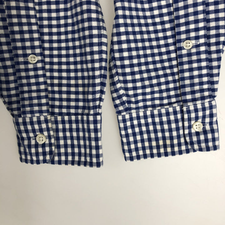 Ralph Lauren gingham check long sleeve button-down check shirt, men's size S cotton blue type Vintage Second Hand