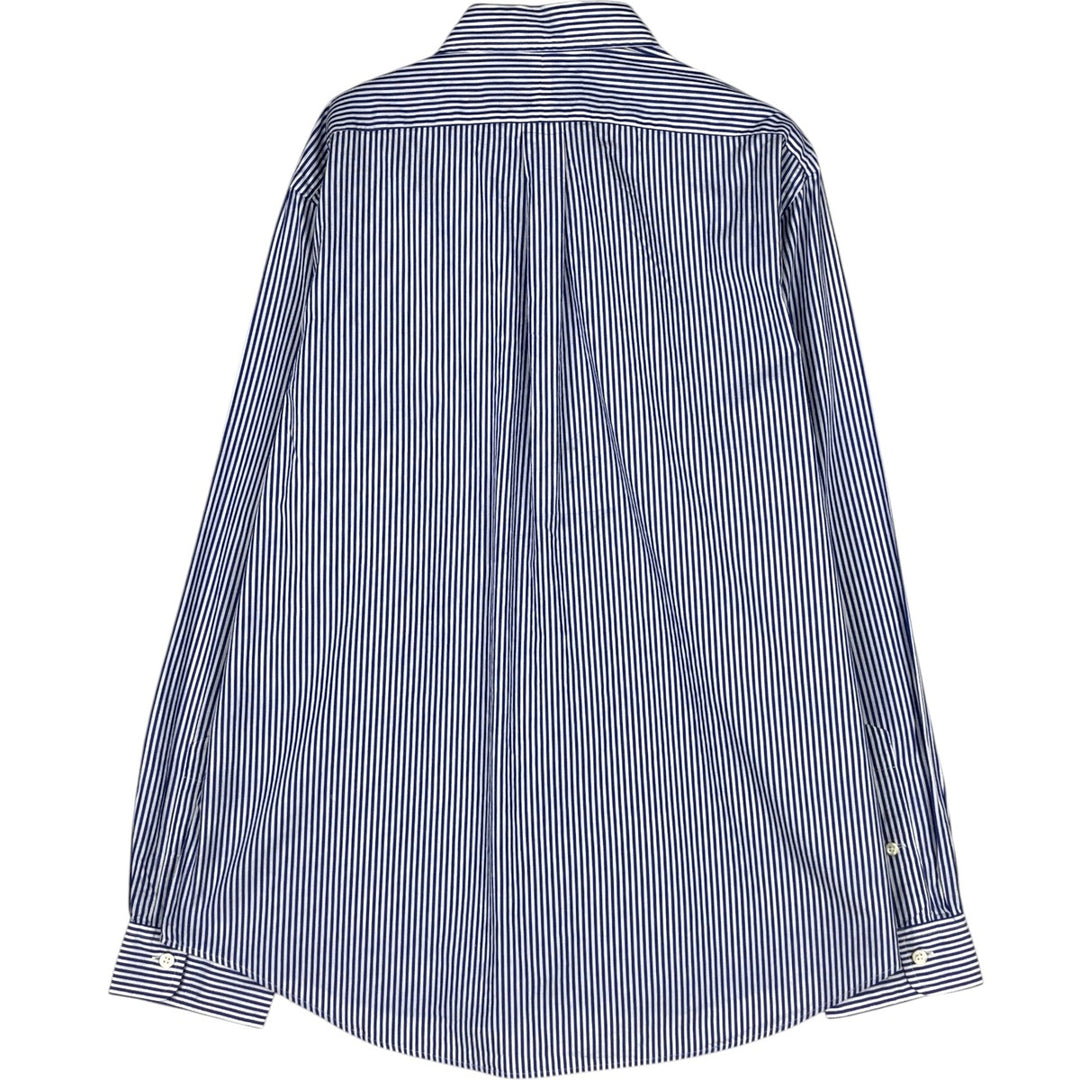 Ralph Lauren long sleeve button down striped shirt, men's XL size cotton blue type Vintage Second Hand