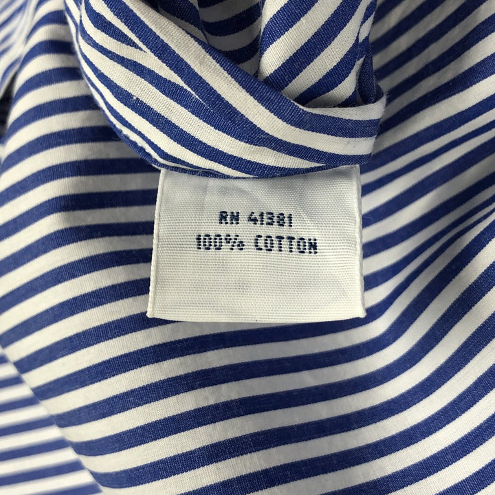 Ralph Lauren long sleeve button down striped shirt, men's XL size cotton blue type Vintage Second Hand