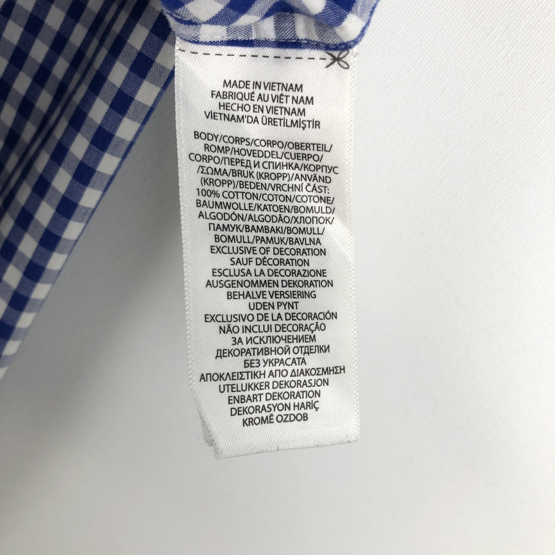 Ralph Lauren Classic Fit Gingham Check Long Sleeve Button Down Check Shirt Men's M cotton white type Vintage Second Hand