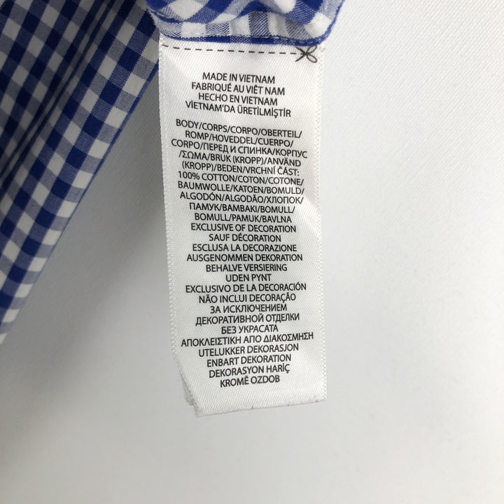 Ralph Lauren Classic Fit Gingham Check Long Sleeve Button Down Check Shirt Men's M cotton white type Vintage Second Hand