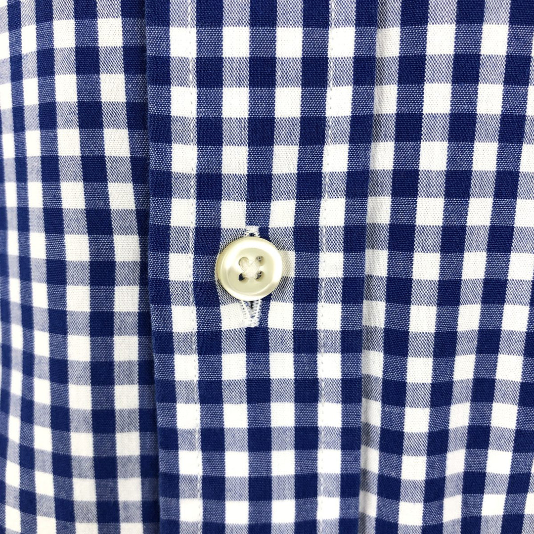 Ralph Lauren Classic Fit Gingham Check Long Sleeve Button Down Check Shirt Men's M cotton white type Vintage Second Hand