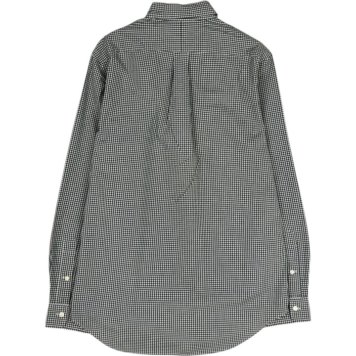 Ralph Lauren Gingham Check Long Sleeve Button-Down Check Shirt, Men's M Size cotton Green type dark green Vintage Second Hand