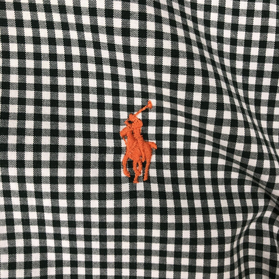 Ralph Lauren Gingham Check Long Sleeve Button-Down Check Shirt, Men's M Size cotton Green type dark green Vintage Second Hand
