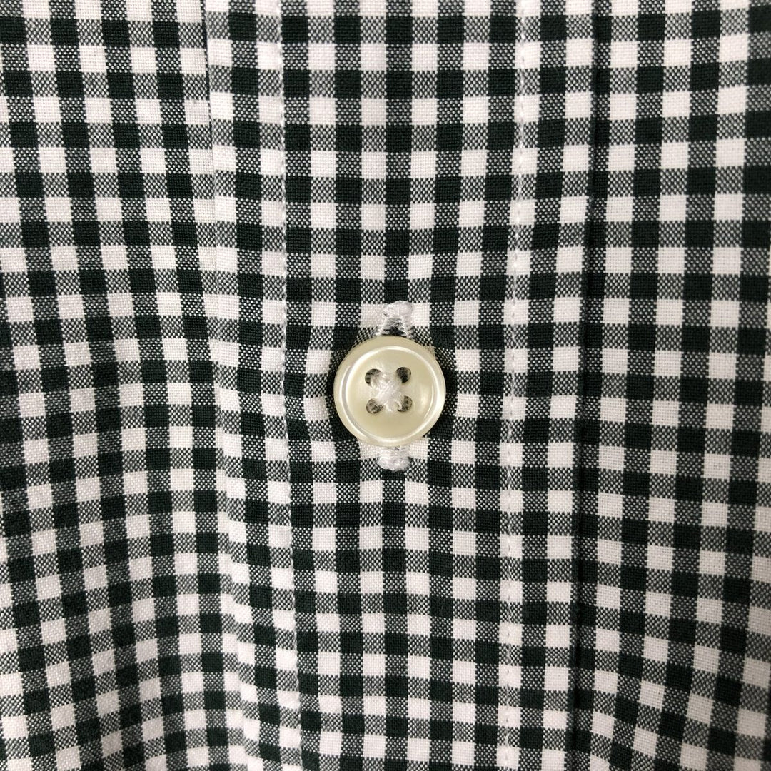 Ralph Lauren Gingham Check Long Sleeve Button-Down Check Shirt, Men's M Size cotton Green type dark green Vintage Second Hand