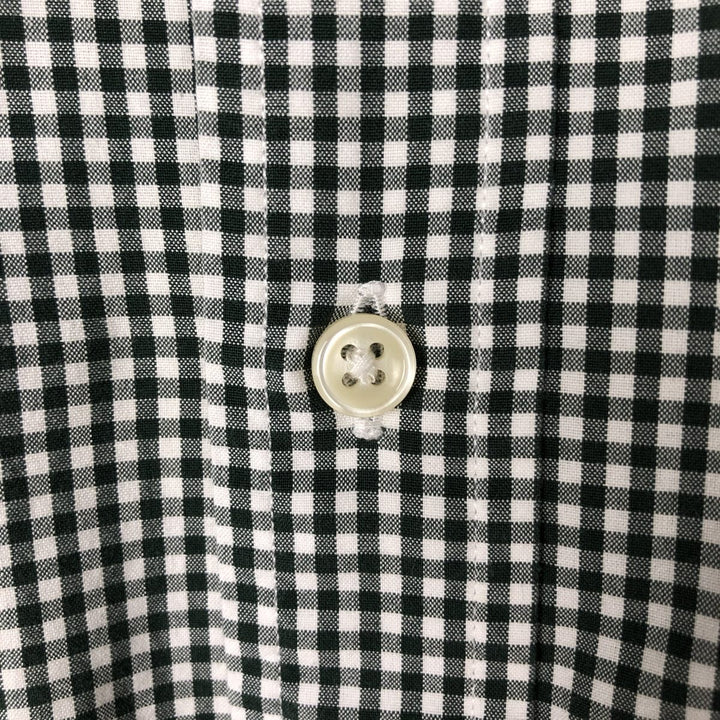 Ralph Lauren Gingham Check Long Sleeve Button-Down Check Shirt, Men's M Size cotton Green type dark green Vintage Second Hand