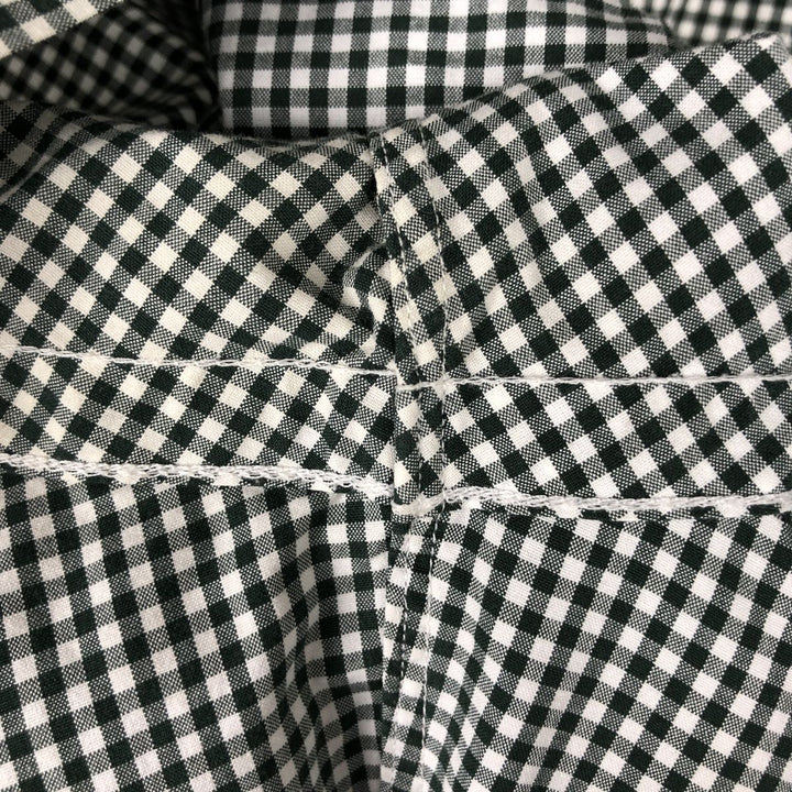 Ralph Lauren Gingham Check Long Sleeve Button-Down Check Shirt, Men's M Size cotton Green type dark green Vintage Second Hand