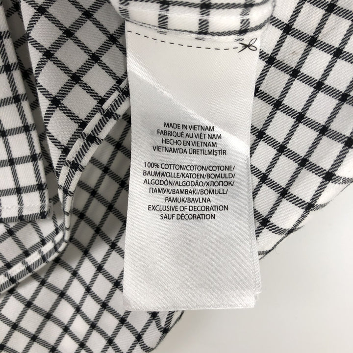 Ralph Lauren EASY CARE Long-Sleeve Button-Down Check Shirt, Men's Size XL (approx.) cotton white type Vintage Second Hand