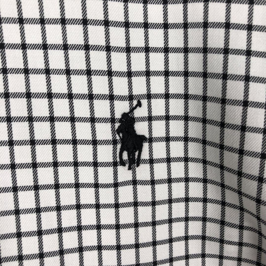 Ralph Lauren EASY CARE Long-Sleeve Button-Down Check Shirt, Men's Size XL (approx.) cotton white type Vintage Second Hand