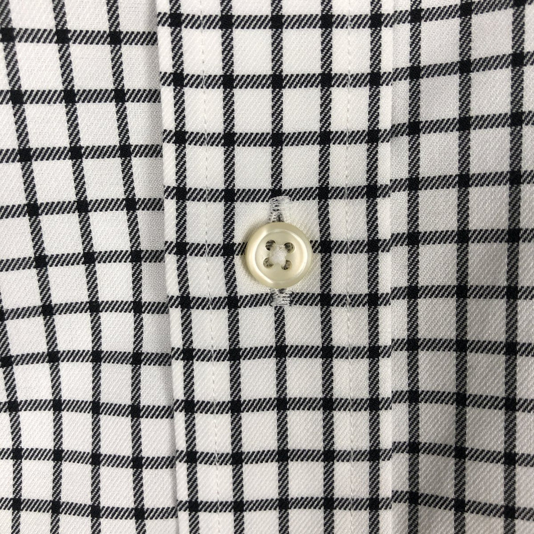 Ralph Lauren EASY CARE Long-Sleeve Button-Down Check Shirt, Men's Size XL (approx.) cotton white type Vintage Second Hand