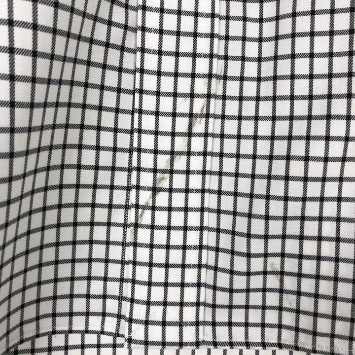 Ralph Lauren EASY CARE Long-Sleeve Button-Down Check Shirt, Men's Size XL (approx.) cotton white type Vintage Second Hand