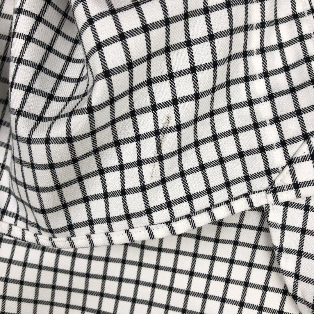 Ralph Lauren EASY CARE Long-Sleeve Button-Down Check Shirt, Men's Size XL (approx.) cotton white type Vintage Second Hand