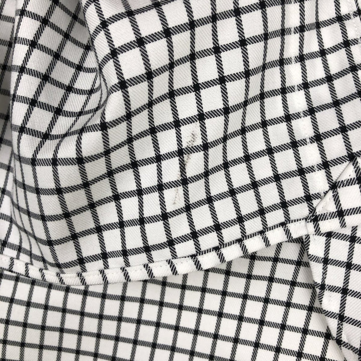 Ralph Lauren EASY CARE Long-Sleeve Button-Down Check Shirt, Men's Size XL (approx.) cotton white type Vintage Second Hand