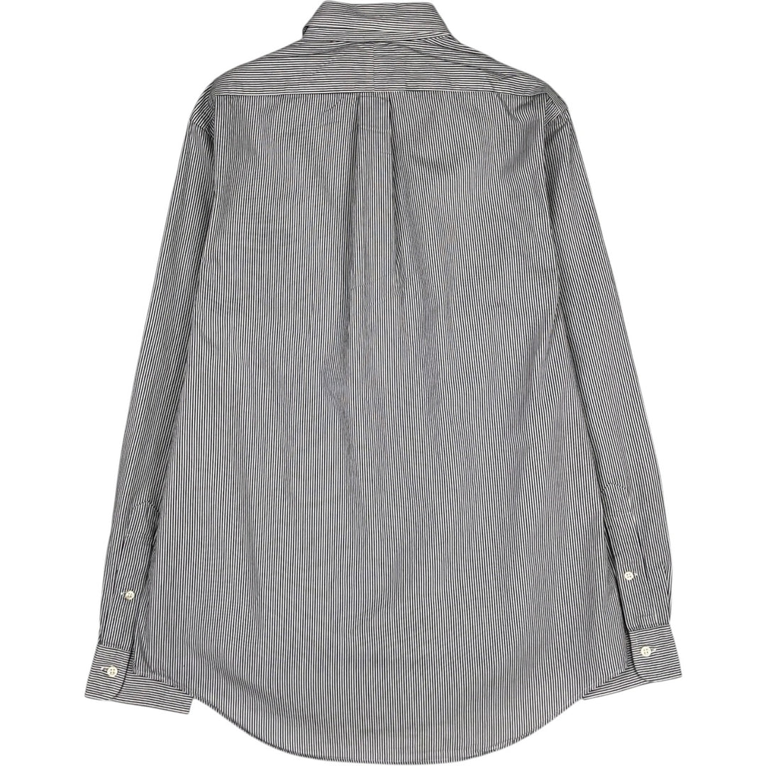 Ralph Lauren long sleeve button down striped shirt, men's size M cotton black type Vintage Second Hand