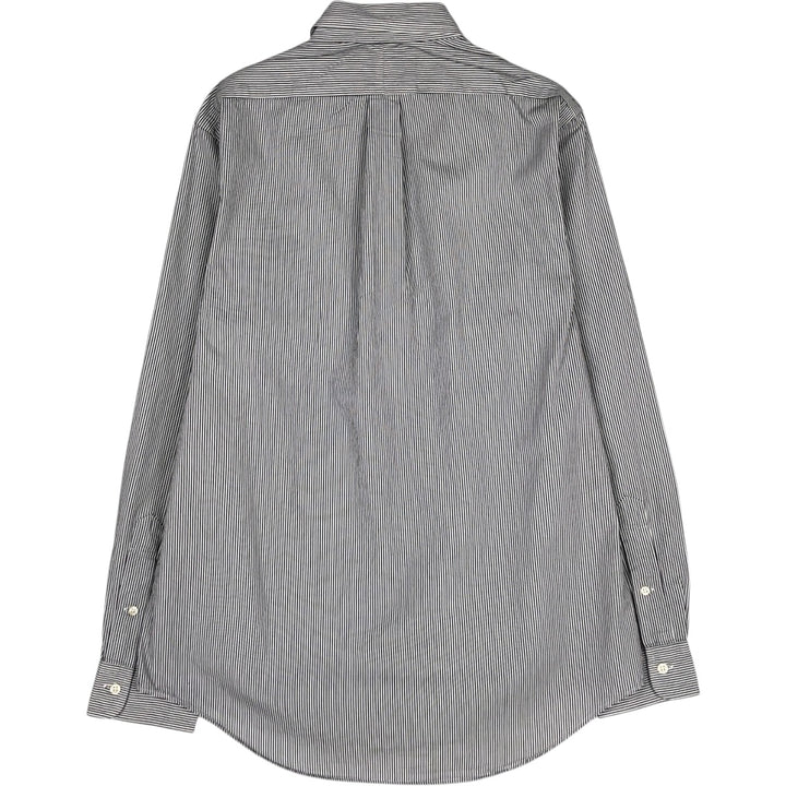 Ralph Lauren long sleeve button down striped shirt, men's size M cotton black type Vintage Second Hand