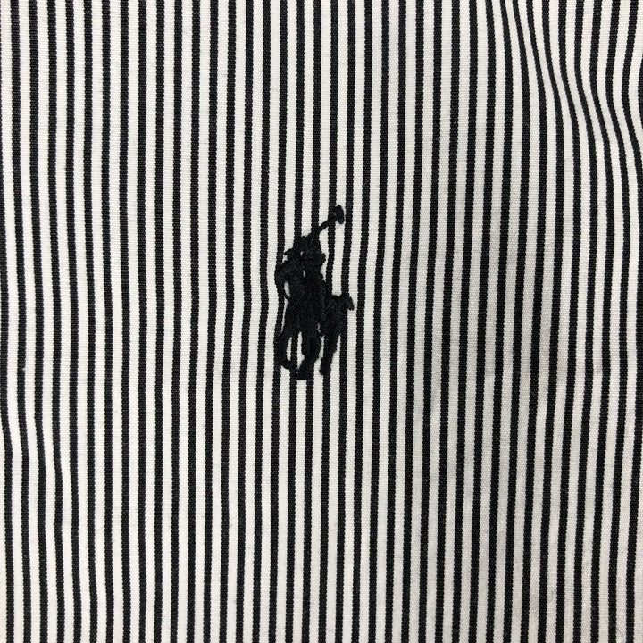 Ralph Lauren long sleeve button down striped shirt, men's size M cotton black type Vintage Second Hand