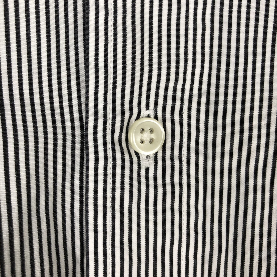 Ralph Lauren long sleeve button down striped shirt, men's size M cotton black type Vintage Second Hand