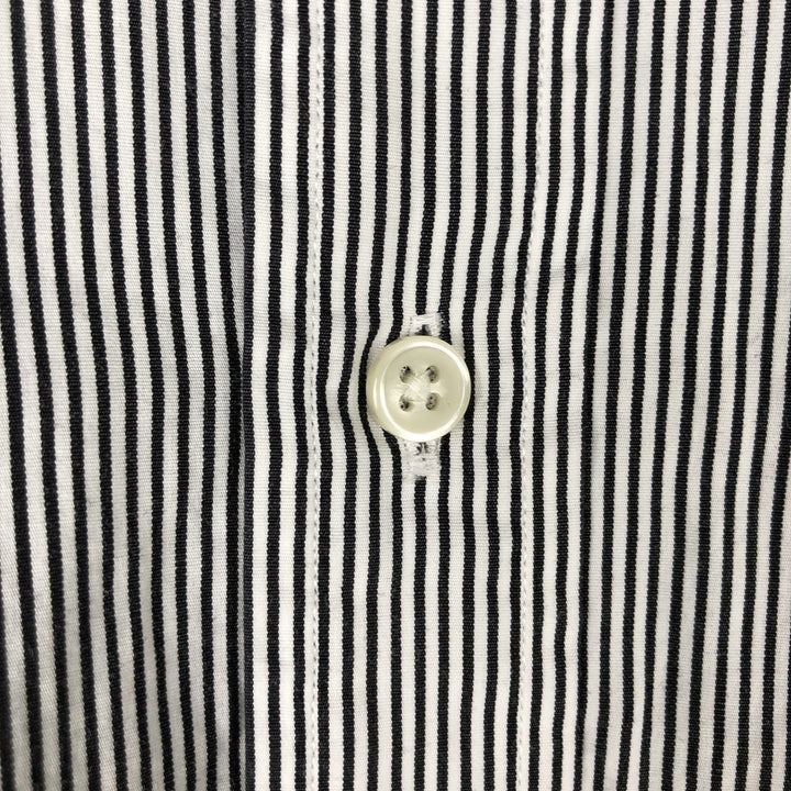 Ralph Lauren long sleeve button down striped shirt, men's size M cotton black type Vintage Second Hand
