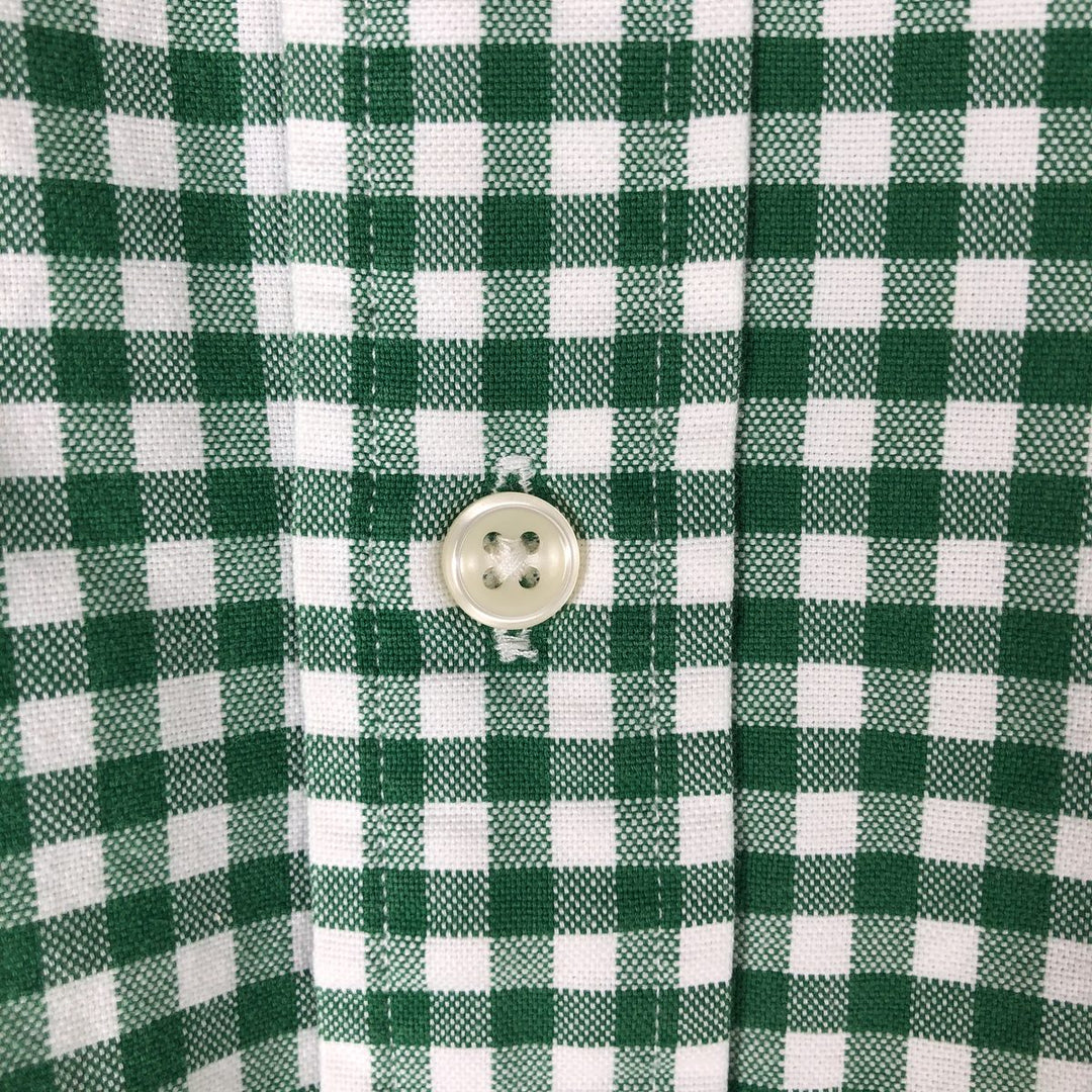 Ralph Lauren Gingham Check Long Sleeve Button-Down Check Shirt Men's XL cotton green type Vintage Second Hand