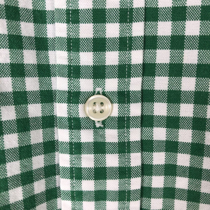 Ralph Lauren Gingham Check Long Sleeve Button-Down Check Shirt Men's XL cotton green type Vintage Second Hand