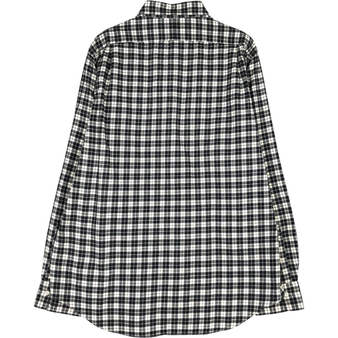 Ralph Lauren POLO RALPH LAUREN wide collar long sleeve cotton check shirt, men's size L cotton black type Vintage Second Hand