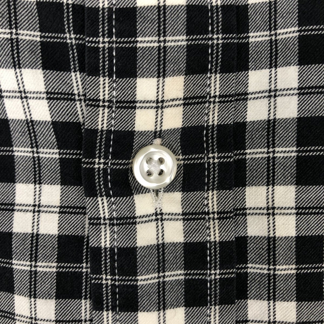 Ralph Lauren POLO RALPH LAUREN wide collar long sleeve cotton check shirt, men's size L cotton black type Vintage Second Hand