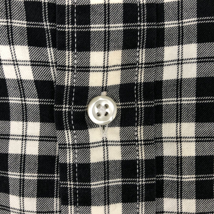 Ralph Lauren POLO RALPH LAUREN wide collar long sleeve cotton check shirt, men's size L cotton black type Vintage Second Hand
