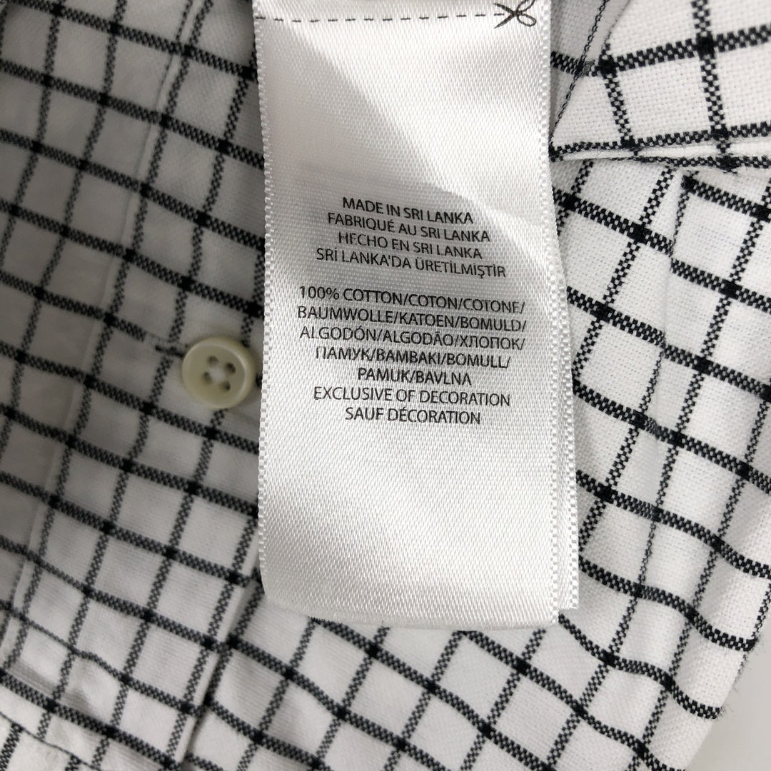 Ralph Lauren long sleeve button down check shirt, men's XL size cotton white type Vintage Second Hand