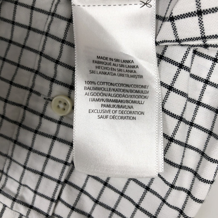 Ralph Lauren long sleeve button down check shirt, men's XL size cotton white type Vintage Second Hand
