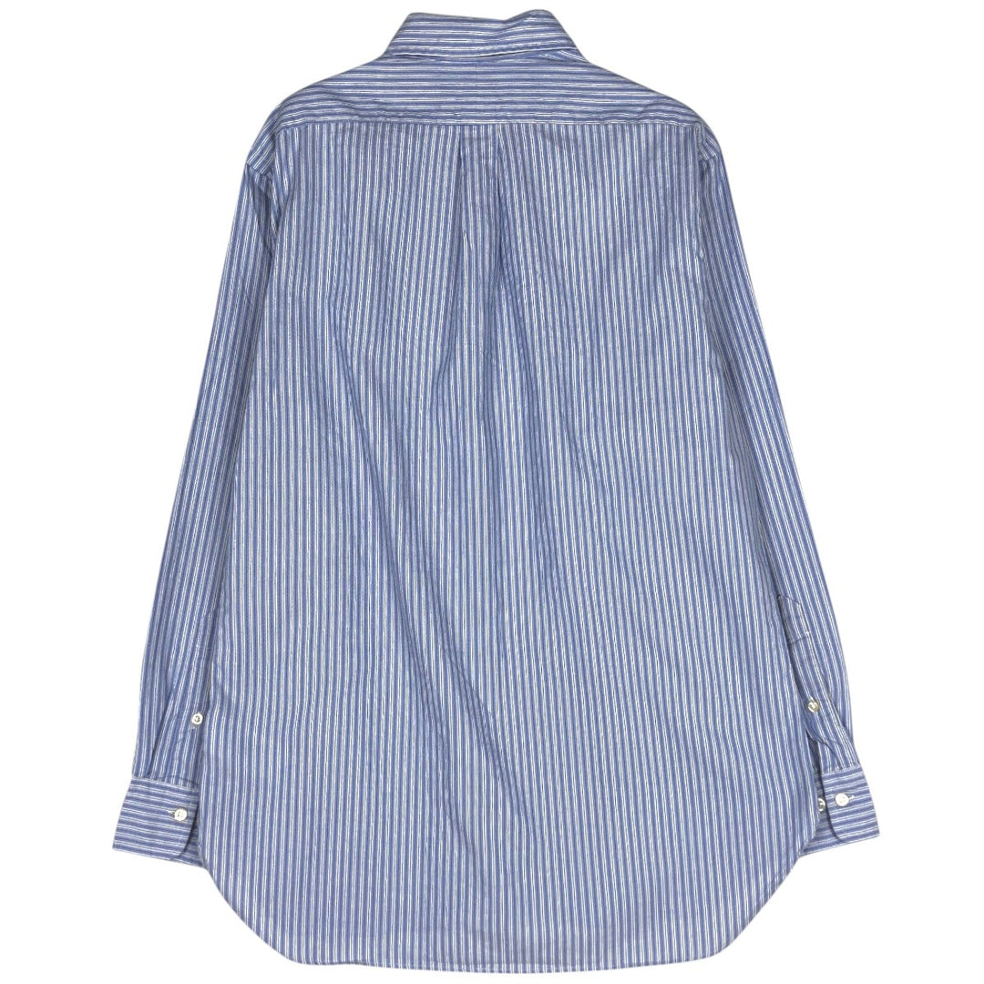 Ralph Lauren Slim Fit Multi-Stripe Long-Sleeve Button-Down Striped Shirt, Men's Size L (approx.) cotton blue type Vintage Second Hand