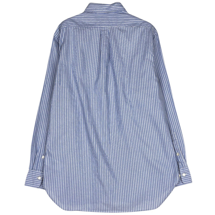 Ralph Lauren Slim Fit Multi-Stripe Long-Sleeve Button-Down Striped Shirt, Men's Size L (approx.) cotton blue type Vintage Second Hand