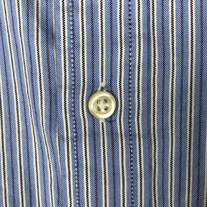Ralph Lauren Slim Fit Multi-Stripe Long-Sleeve Button-Down Striped Shirt, Men's Size L (approx.) cotton blue type Vintage Second Hand