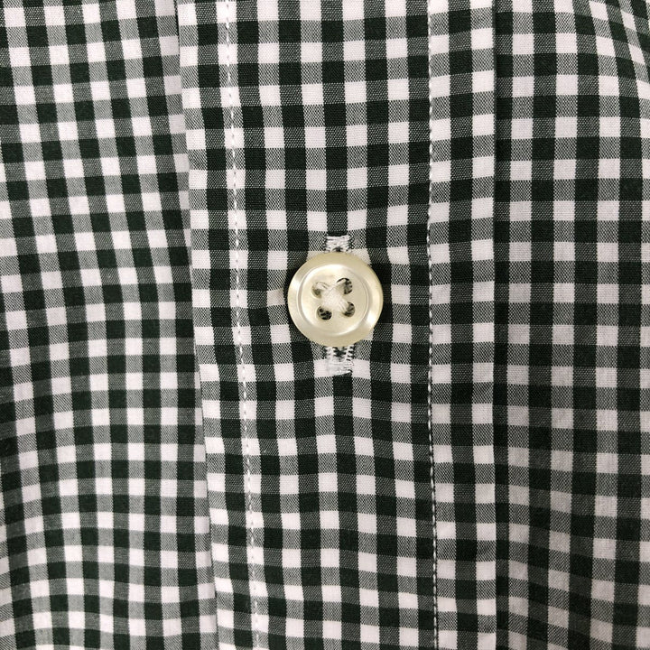 Ralph Lauren Gingham Check Long Sleeve Button-Down Check Shirt, Men's M Size cotton Green type dark green Vintage Second Hand