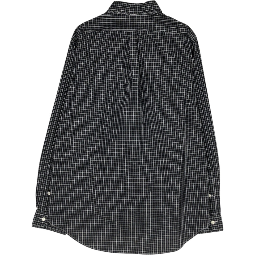 Ralph Lauren long sleeve button down check shirt, men's size L cotton black type Vintage Second Hand