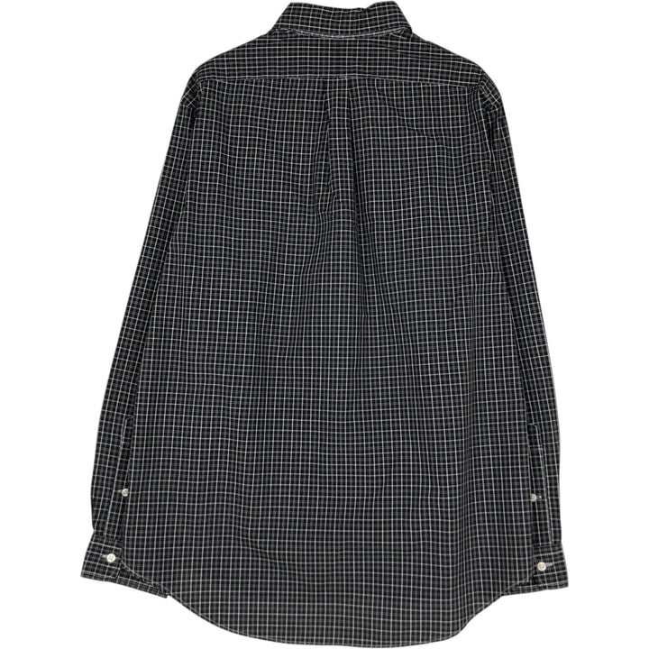 Ralph Lauren long sleeve button down check shirt, men's size L cotton black type Vintage Second Hand