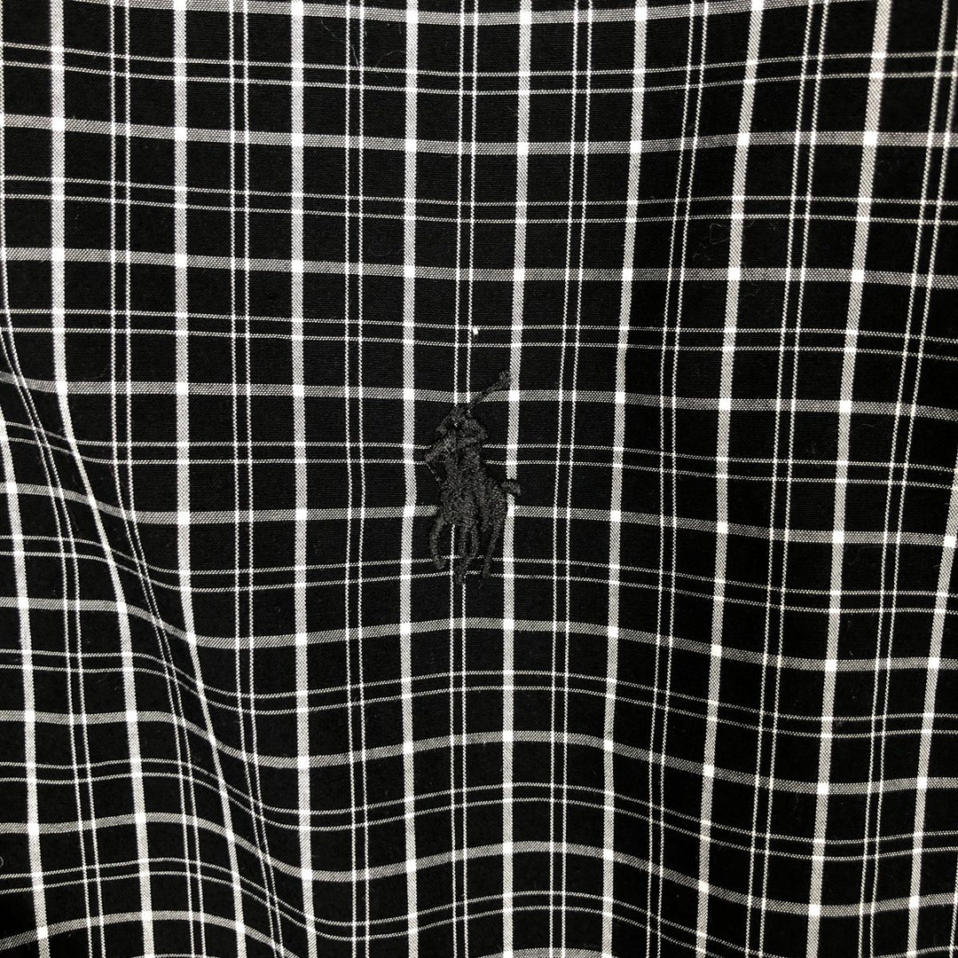 Ralph Lauren long sleeve button down check shirt, men's size L cotton black type Vintage Second Hand