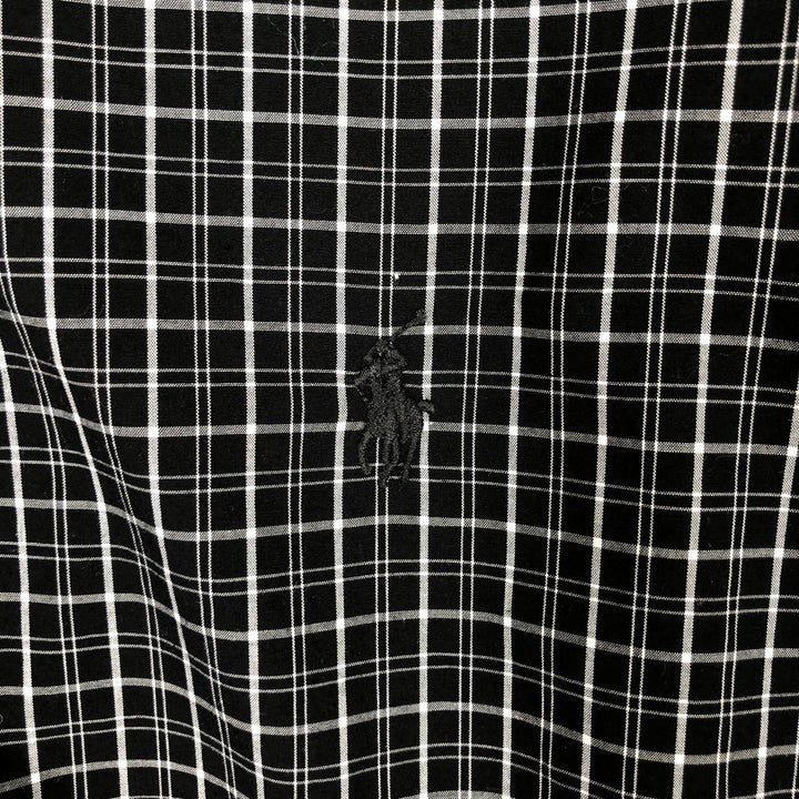 Ralph Lauren long sleeve button down check shirt, men's size L cotton black type Vintage Second Hand