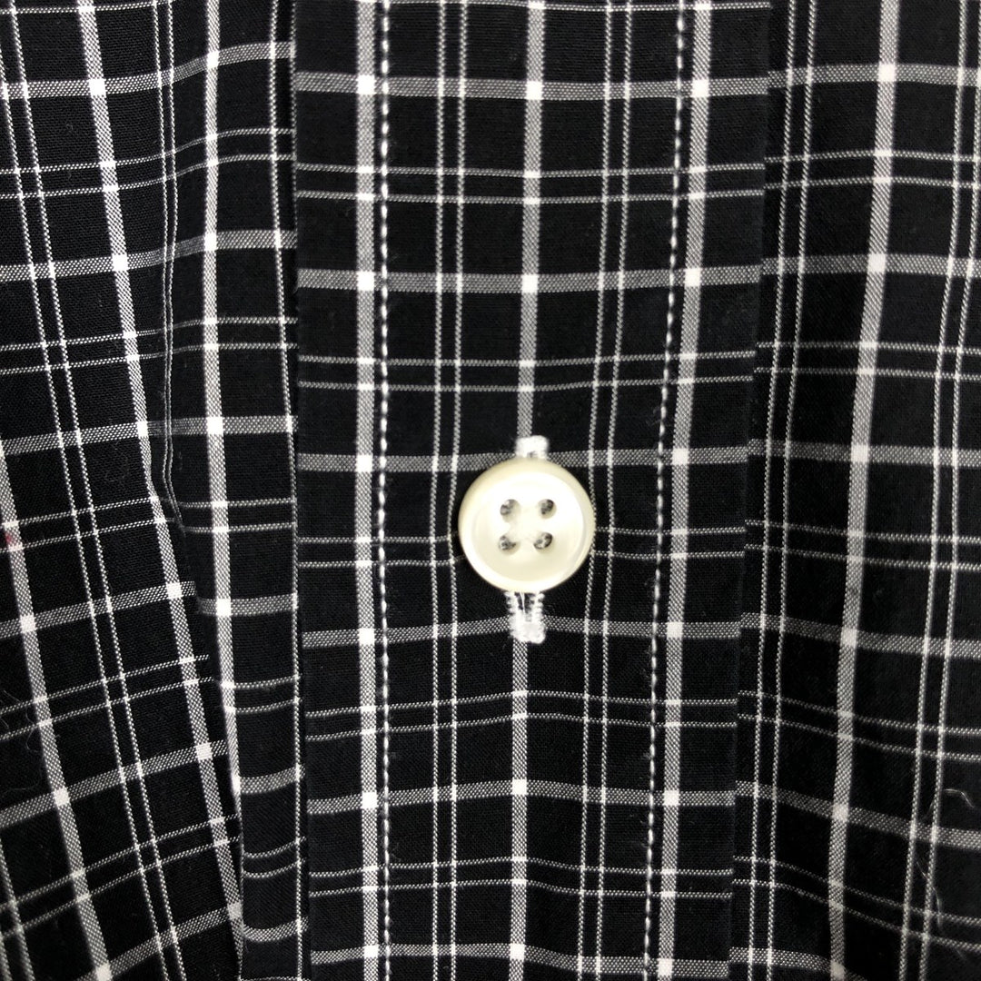 Ralph Lauren long sleeve button down check shirt, men's size L cotton black type Vintage Second Hand