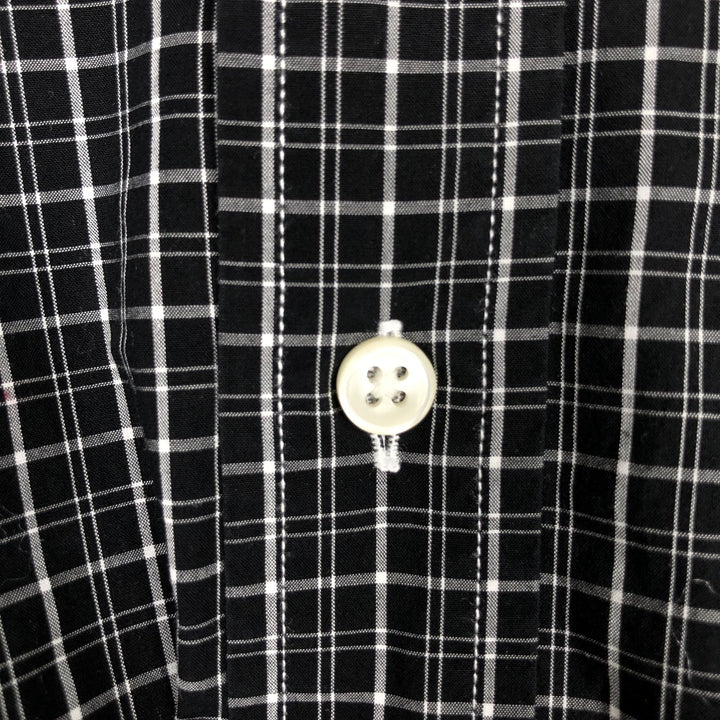 Ralph Lauren long sleeve button down check shirt, men's size L cotton black type Vintage Second Hand