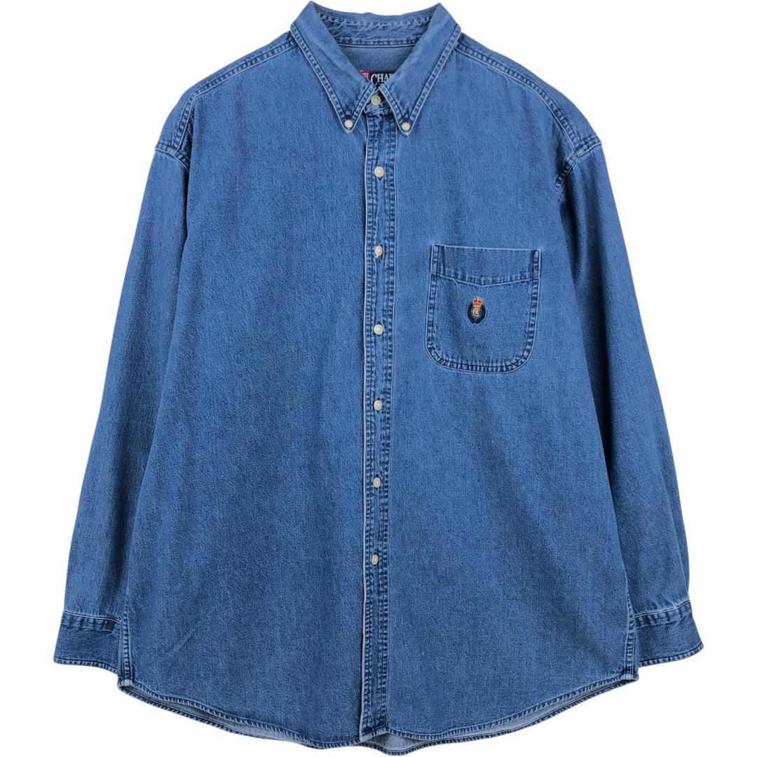 Ralph Lauren CHAPS Long Sleeve Button Down Denim Shirt Men's XL cotton blue type Vintage Second Hand